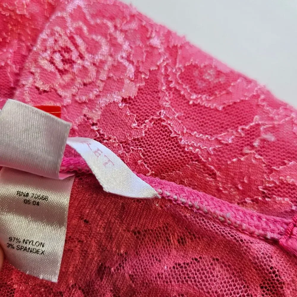 Y2k Victoria's Secret Slip Dress Pink Lace Coquette - XS
